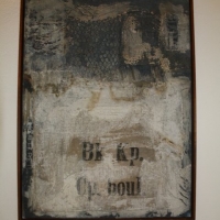 Komposition mit Jute und Schrift inkl. Holzrahmen, 60 x 80cm, CHF 850.-